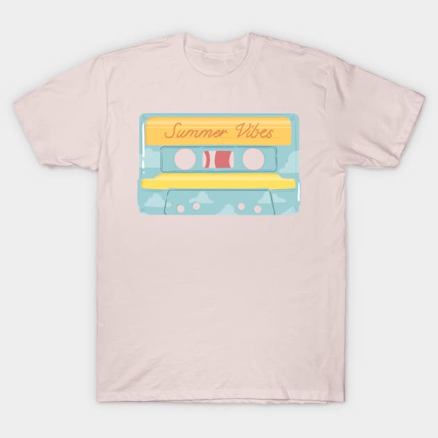 Summer Vibes Cassette Tape T-Shirt by DustandMarbles